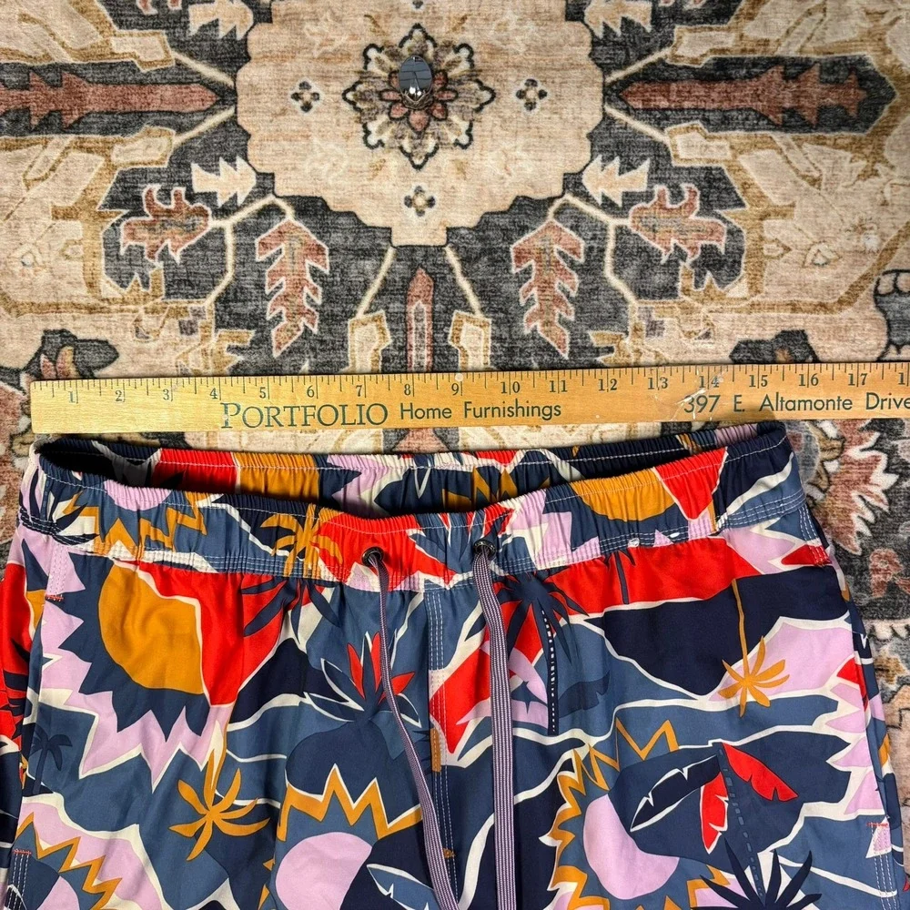 SAXX Oh Buoy 2N1 Swim Shorts Men Large Tropical Sun Palm DropTemp BallPark Pouch